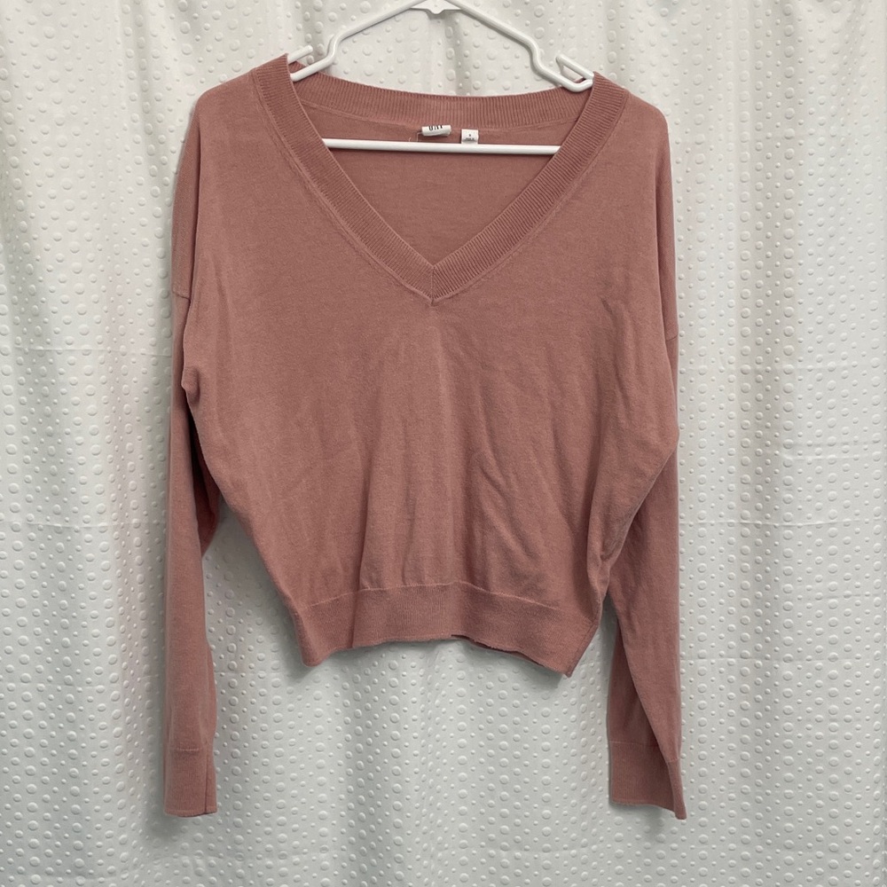 GAP Women's V-Neck Sweater - Dusty Pink
